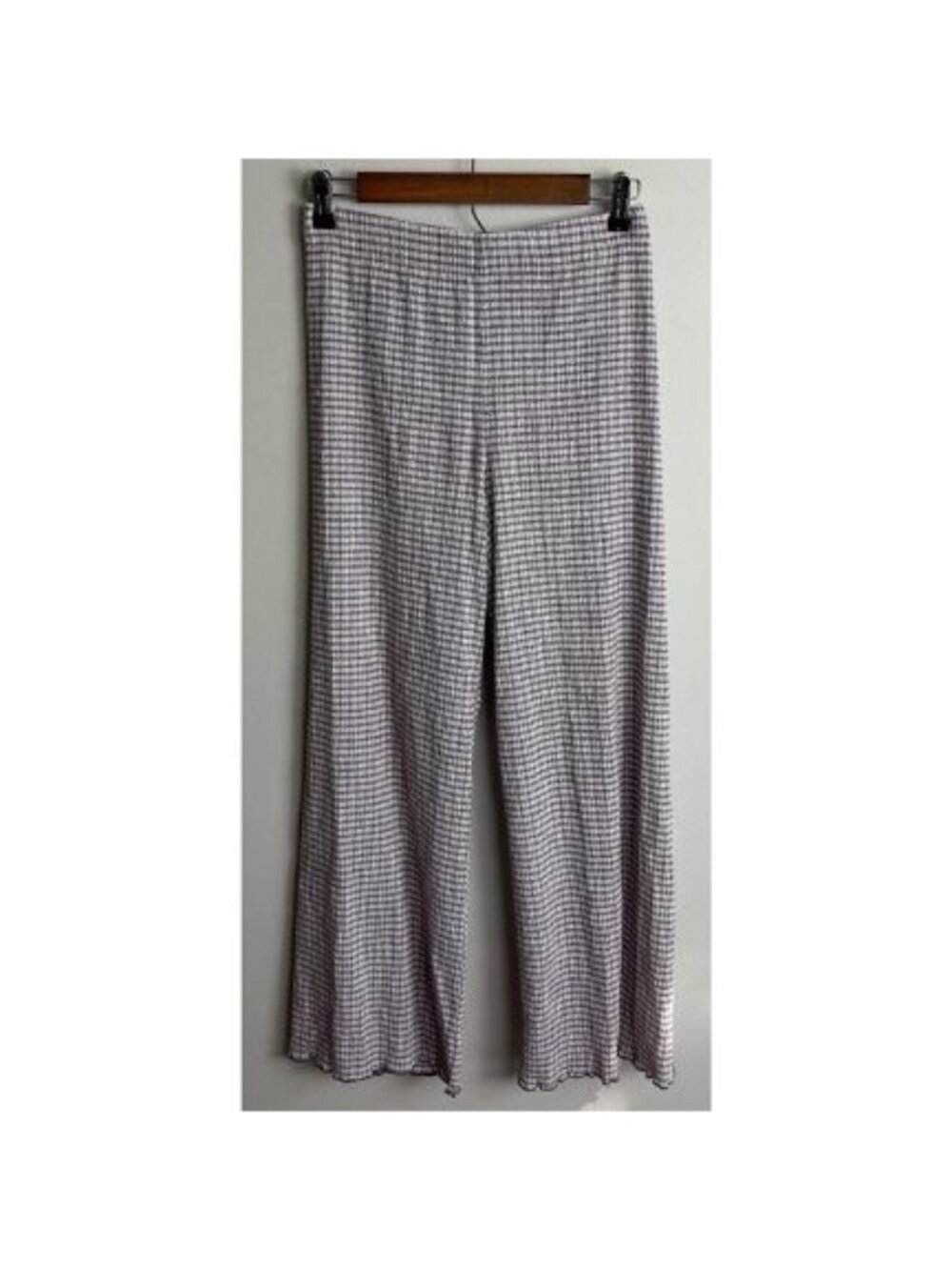 Wilfred Purple Gray Plaid Seersucker Wide Leg Lounge Pants Size Small Women’s